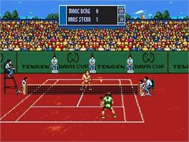 In game image of Davis Cup World Tour on the Sega Genesis.