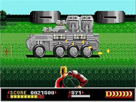 In game image of Dynamite Duke on the Sega Genesis.