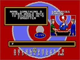 In game image of Family Feud on the Sega Genesis.