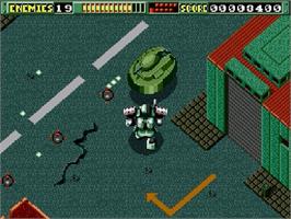In game image of Fz Senki Axis on the Sega Genesis.