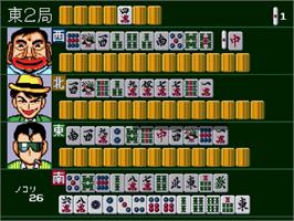 In game image of Gambler Jiko Chuushinha - Katayama Masayuki No Mahjong Doujou on the Sega Genesis.