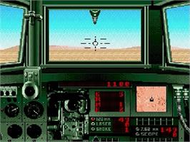 In game image of Garry Kitchen's Super Battletank - War In The Gulf on the Sega Genesis.