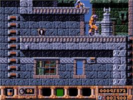 In game image of Gods on the Sega Genesis.
