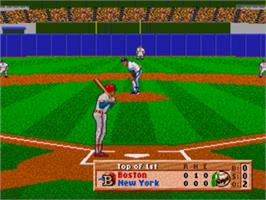 In game image of HardBall 3 on the Sega Genesis.