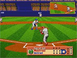 In game image of HardBall 4 on the Sega Genesis.