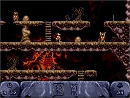 In game image of Humans, The on the Sega Genesis.