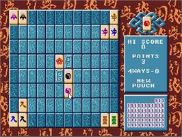 In game image of Ishido: The Way of Stones on the Sega Genesis.
