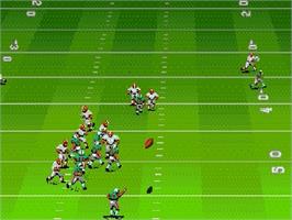 In game image of John Madden Football '93 on the Sega Genesis.