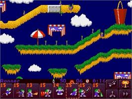 In game image of Lemmings 2: The Tribes on the Sega Genesis.