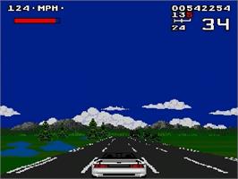 In game image of Lotus Turbo Challenge on the Sega Genesis.
