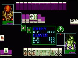 In game image of Ma Qiao E Mo Ta - Devilish Mahjong Tower on the Sega Genesis.