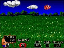 In game image of Menacer 6-Game Cartridge on the Sega Genesis.