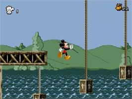 In game image of Mickey Mania on the Sega Genesis.