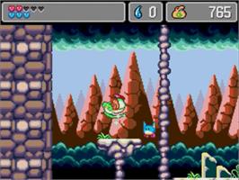 In game image of Monster World 4 on the Sega Genesis.