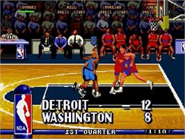 In game image of NBA Hang Time on the Sega Genesis.