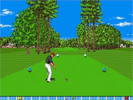 In game image of New 3d Golf Simulation - Harukanaru Augusta on the Sega Genesis.
