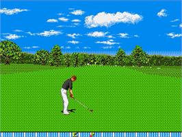 In game image of New 3d Golf Simulation - Pebble Beach No Hatou on the Sega Genesis.
