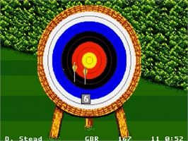 In game image of Olympic Gold: Barcelona '92 on the Sega Genesis.