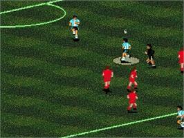 In game image of Pele 2 - World Tournament Soccer on the Sega Genesis.