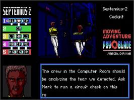 In game image of Psy-o-blade on the Sega Genesis.