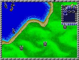 In game image of Rampart on the Sega Genesis.