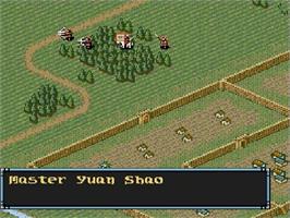 In game image of Romance of the Three Kingdoms III: Dragon of Destiny on the Sega Genesis.