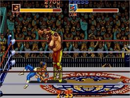 In game image of Saturday Night Slam Masters on the Sega Genesis.
