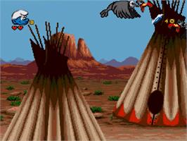 In game image of Schtroumpfs Autour Du Monde, Les on the Sega Genesis.
