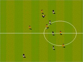 In game image of Sensible Soccer - International Edition on the Sega Genesis.