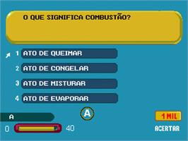 In game image of Show do Milhão on the Sega Genesis.