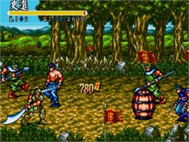 In game image of Shui Hu - Feng Yun Zhuan on the Sega Genesis.