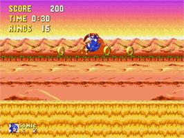 In game image of Sonic And Knuckles on the Sega Genesis.