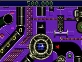 In game image of Sonic The Hedgehog Spinball on the Sega Genesis.