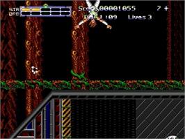 In game image of Strider 2 on the Sega Genesis.