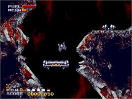 In game image of Sub-Terrania on the Sega Genesis.