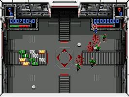 In game image of Super Smash T.V. on the Sega Genesis.
