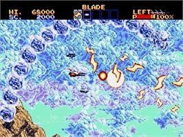 In game image of Thunder Force 4 on the Sega Genesis.