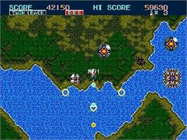 In game image of Thunder Force II on the Sega Genesis.