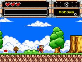 In game image of Turma da Mônica na Terra dos Monstros on the Sega Genesis.