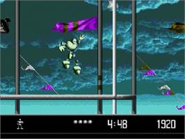 In game image of Vectorman on the Sega Genesis.
