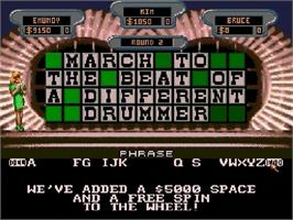 In game image of Wheel Of Fortune on the Sega Genesis.