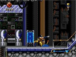 In game image of Wolverine: Adamantium Rage on the Sega Genesis.