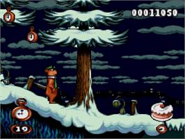 In game image of Yogi Bear - Cartoon Capers on the Sega Genesis.