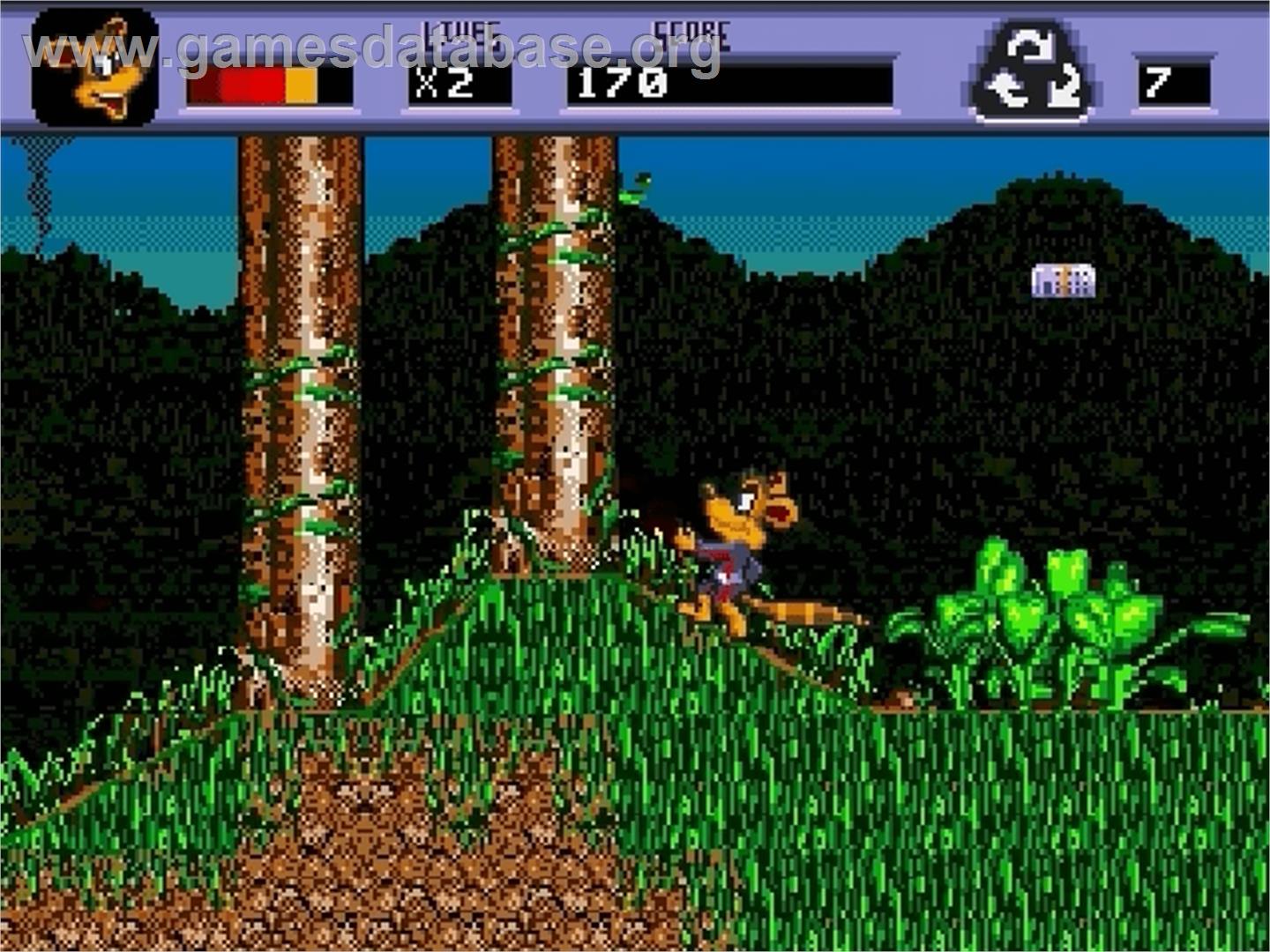 Awesome Possum Kicks Dr. Machino's Butt! - Sega Genesis - Artwork - In Game