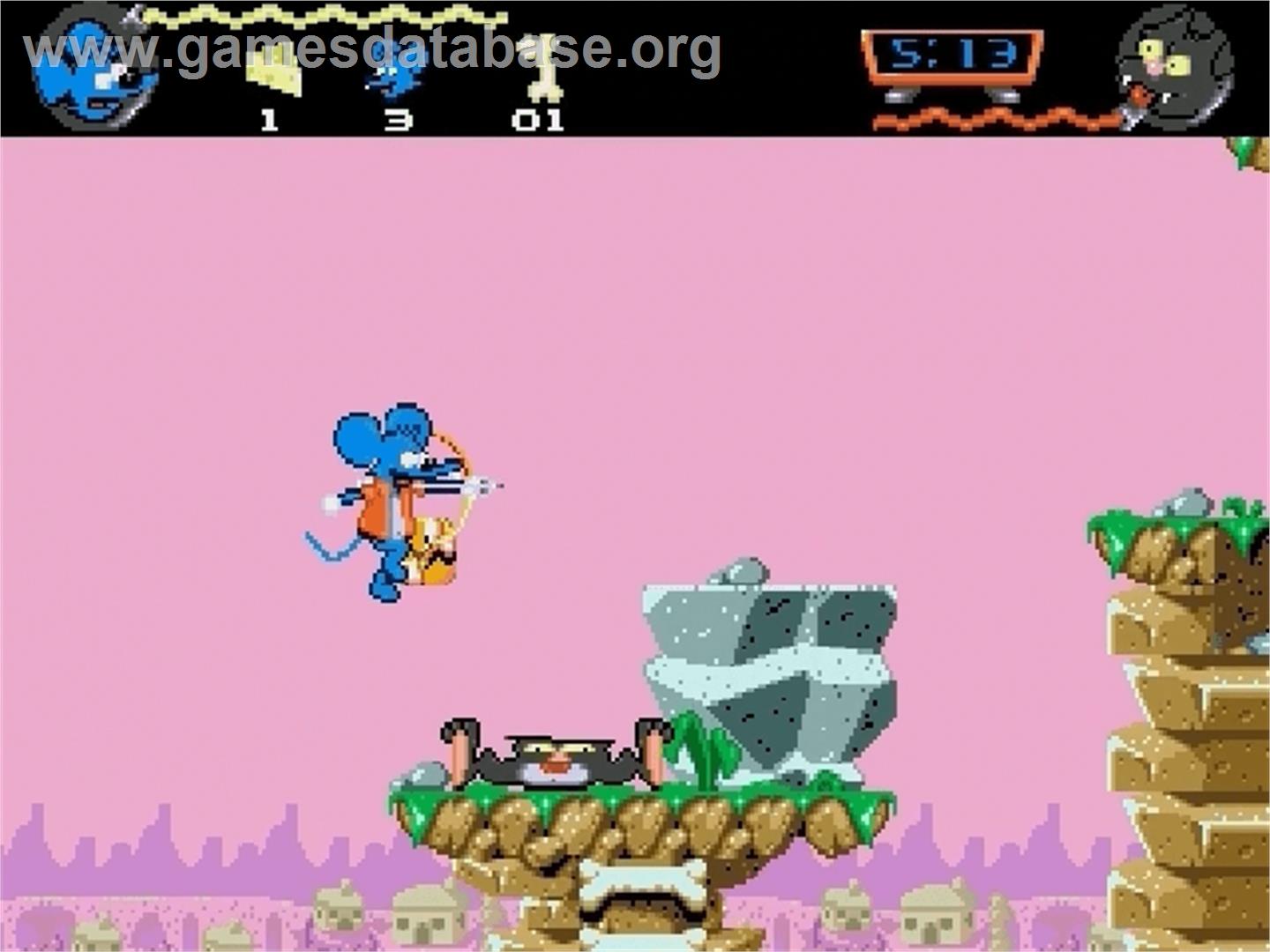Itchy And Scratchy Game, The - Sega Genesis - Artwork - In Game