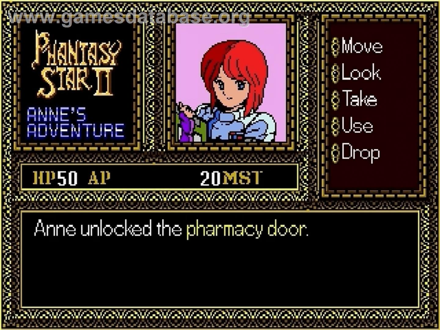 Phantasy Star 2 - Anne's Adventure - Sega Genesis - Artwork - In Game