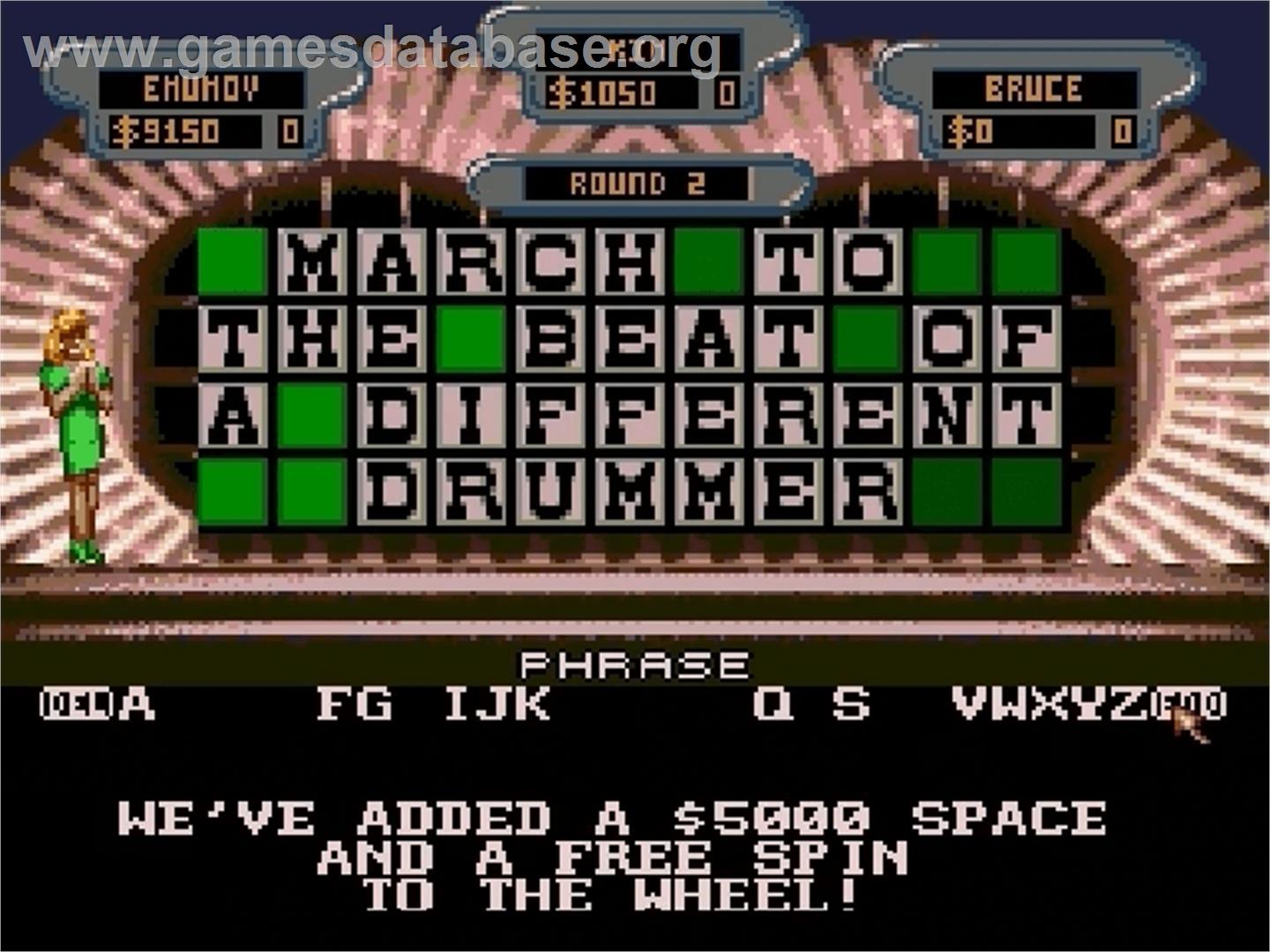 Wheel Of Fortune - Sega Genesis - Artwork - In Game