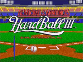 Title screen of Al Michaels Announces Hardball 3 on the Sega Genesis.