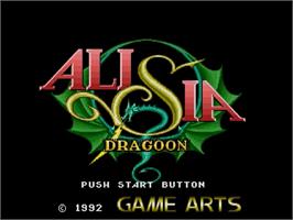 Title screen of Alisia Dragoon on the Sega Genesis.