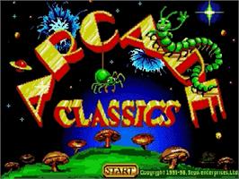 Title screen of Arcade Classics on the Sega Genesis.